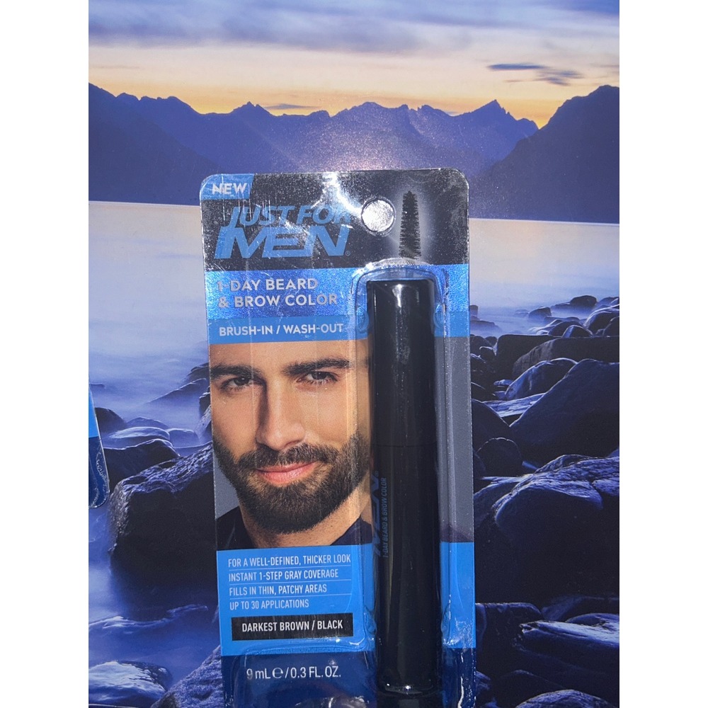 Just For Men Day Beard & Brow Color Darkest Brown/Black Brush In